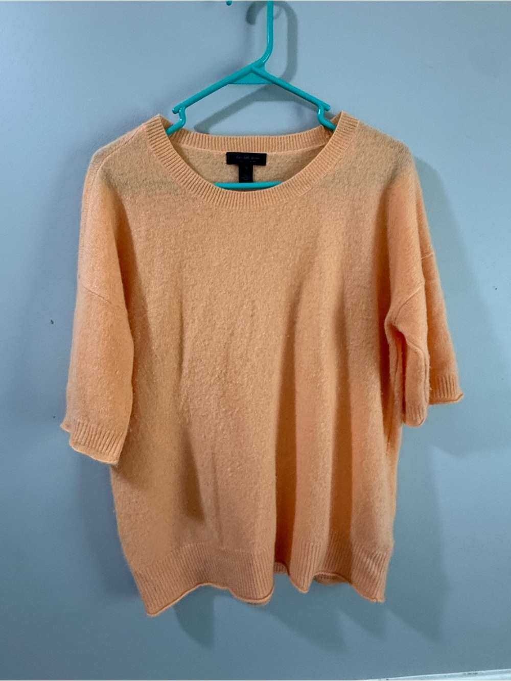 Saks Fifth Ave Cashmere Tangerine Short Sleeve Sweater